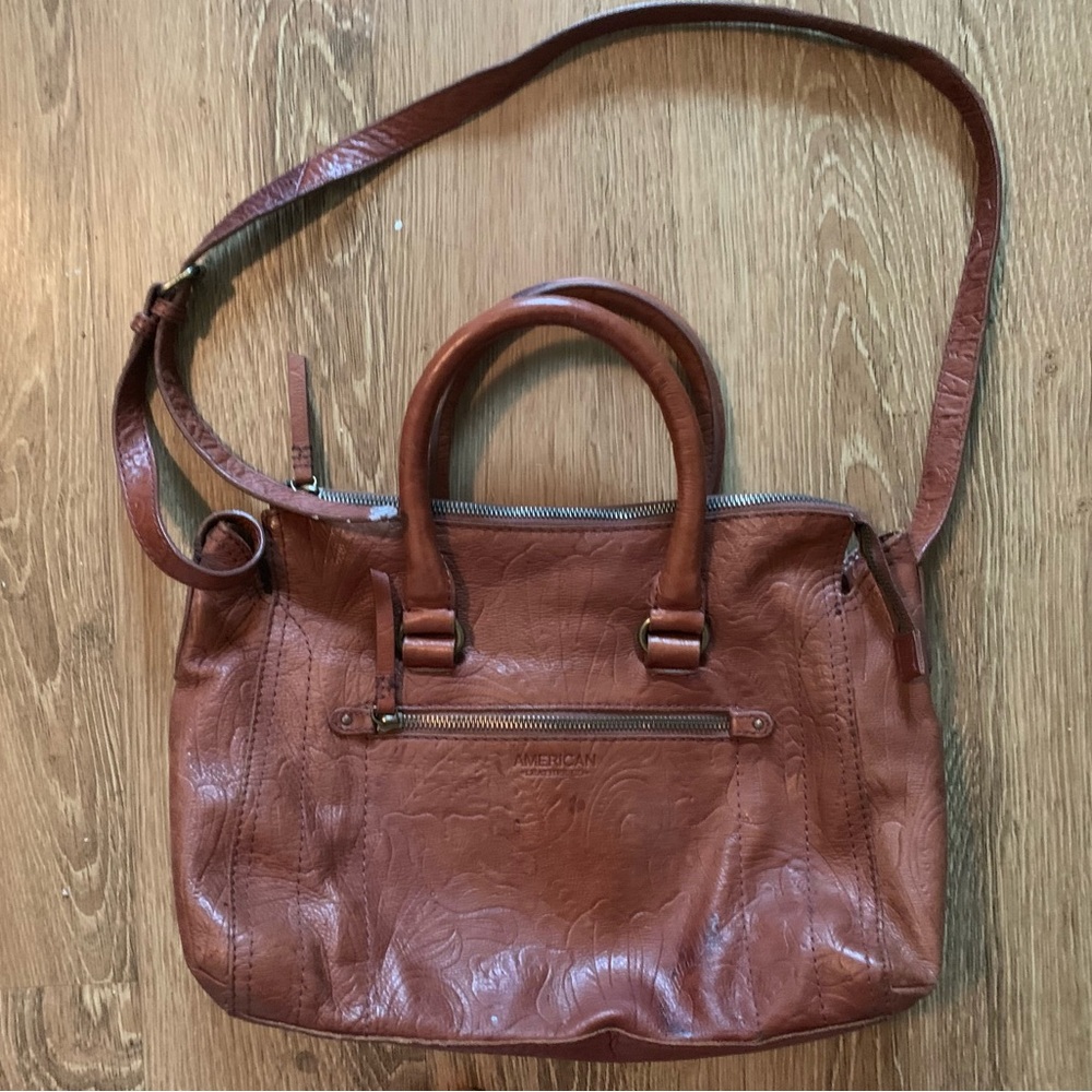 Leather Tote Bag - Brown